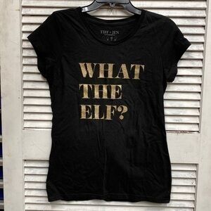What The Elf black Tee size Large by Tiff + Jen